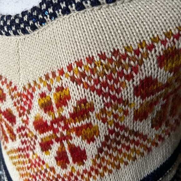 Vintage Bohemian Knit Poncho tassels S/M - Picture 8 of 8